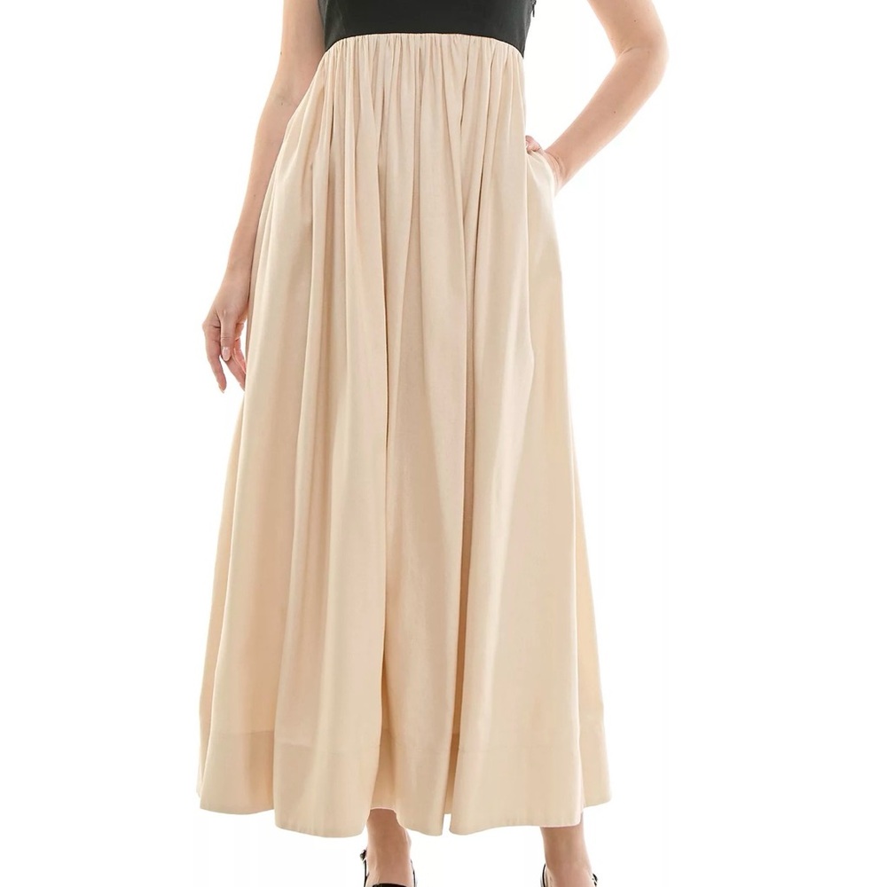 Taylor Cream and black Maxi Skirt
